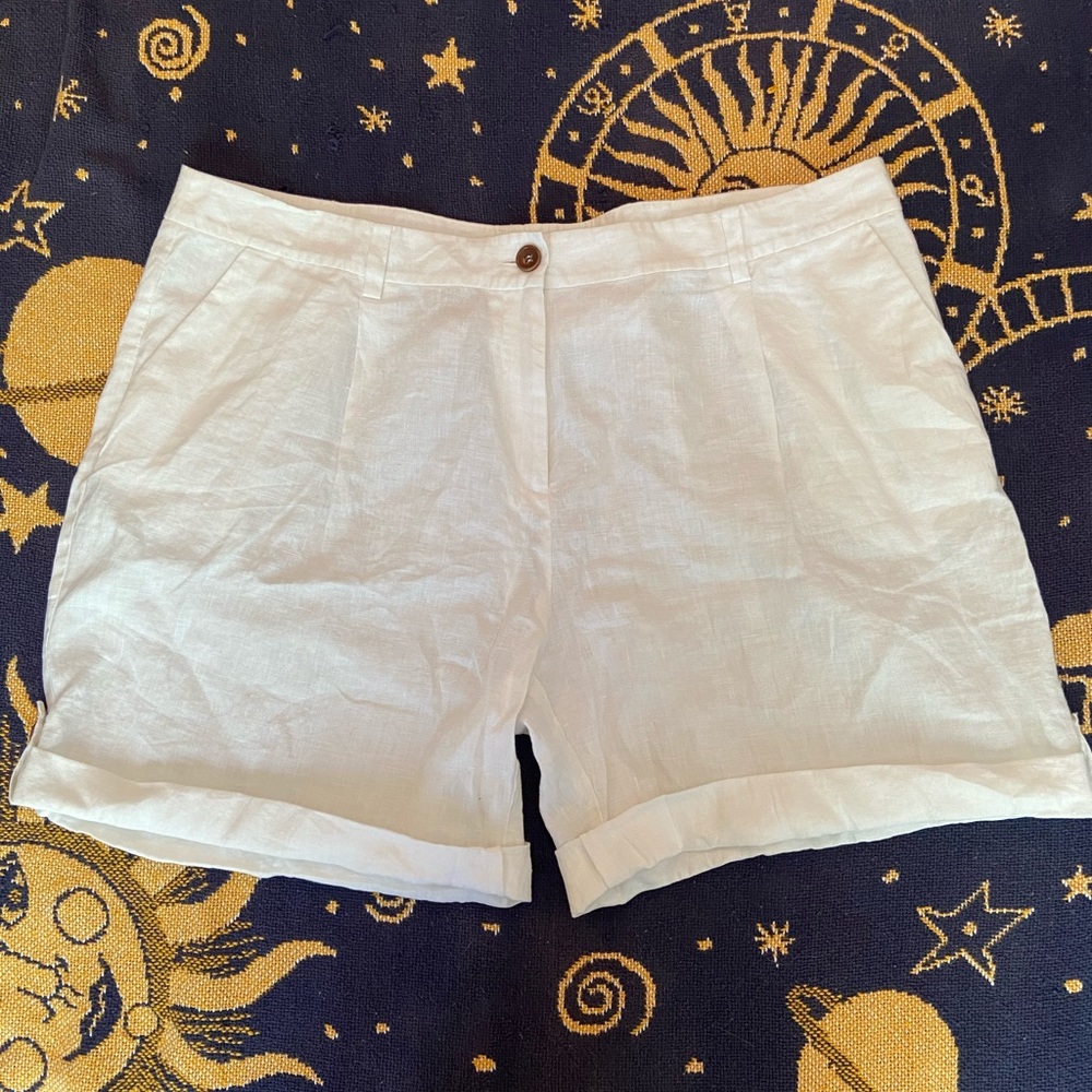 Eileen Fisher White 100% Linen Women’s Shorts